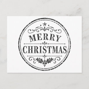 Festividades cartão postal de natal vintage simples