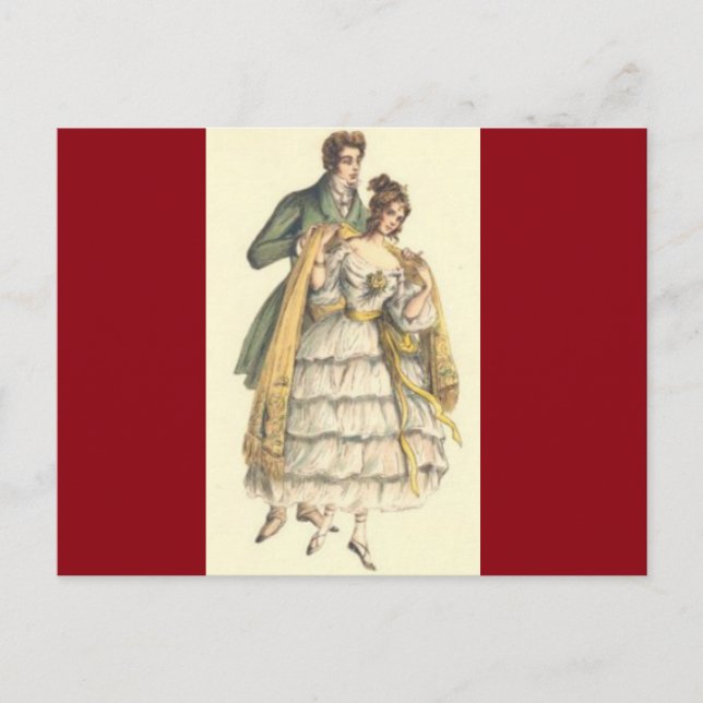 Festividades Cartão postal de Natal Vitoriano Vermelho Casal Vi (Frente)