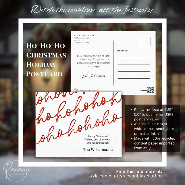 Festividades Cartão postal de Natal White Ho-Ho-Ho (Criador carregado)