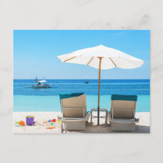 Festividades Cartão postal de paisagem de praia moderna