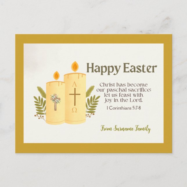 Festividades Cartão postal de Páscoa Católico Personalizado (Frente)