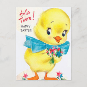 Festividades Cartão postal de Páscoa de pato vintage retrô