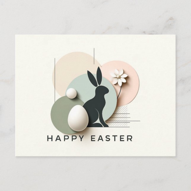 Festividades cartão postal de Páscoa moderno e minimalista (Frente)