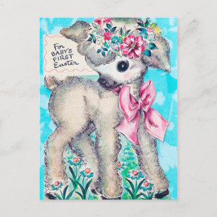 Festividades Cartão postal de Páscoa retrô vintage do primeiro 