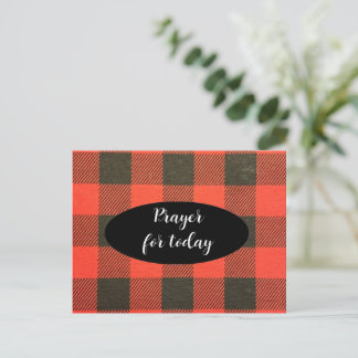 Festividades Cartão postal de plaid búfalo com escritura de ora