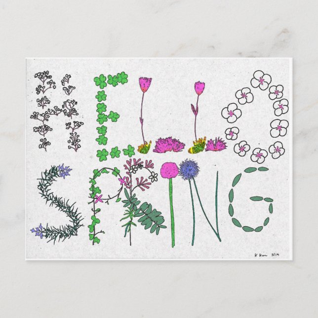 Festividades Cartão postal de Primavera (Frente)