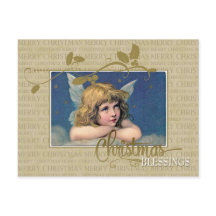 Cartão postal de reprodução vintage do anjo de Nat