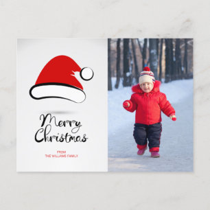 Festividades Cartão postal de Santa Hat de Natal Merry Moderno