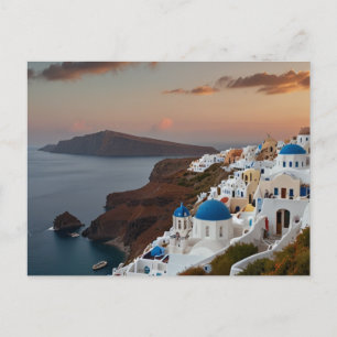 Festividades Cartão postal de Santorini pelo Mar