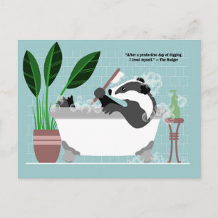 Festividades Cartão postal de Texugo na Banheira