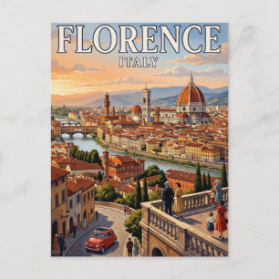 Festividades Cartão Postal de Viagem Antigo   Florença, Itália