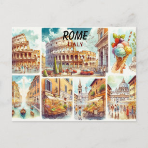 Festividades Cartão Postal de Viagem Ilustrado de Roma Itália
