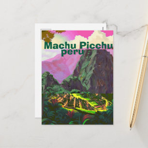 Festividades Cartão Postal de Viagem Machu Picchu, Arte de Viag