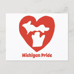 Festividades Cartão postal do coração orgulho de Michigan
