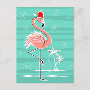 Festividades Cartão postal do Flamingo Stripe de Natal