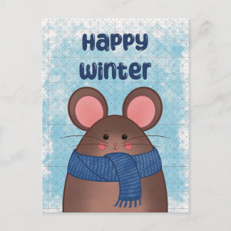Festividades Cartão postal do rato feliz de inverno