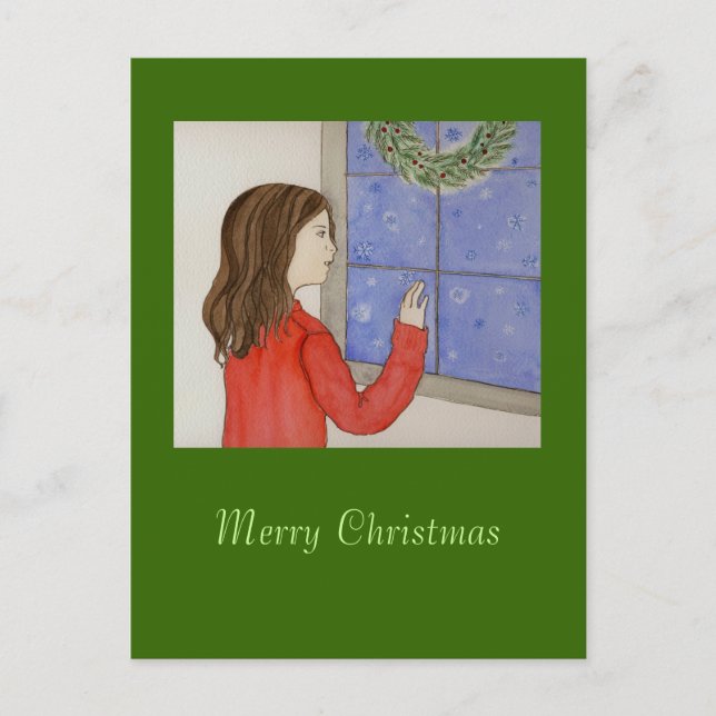 Festividades cartão postal dos flocos de neve (Frente)