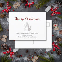 Cartão postal festivo de Natal com gatos fofos