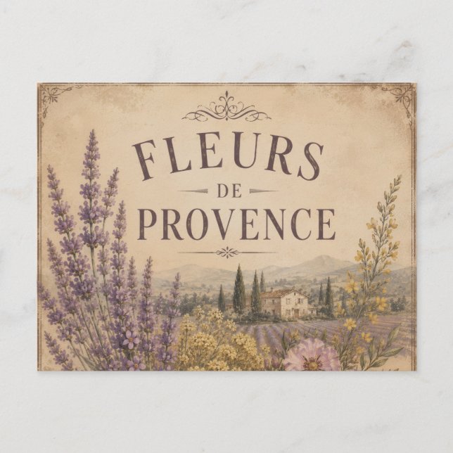 Festividades cartão postal flores de provence (Frente)