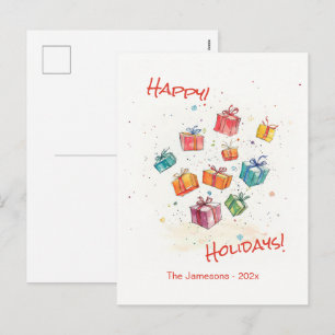 Festividades Cartão postal fofo de férias de Natal retrô