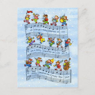 Festividades Cartão postal "Notas de Natal"