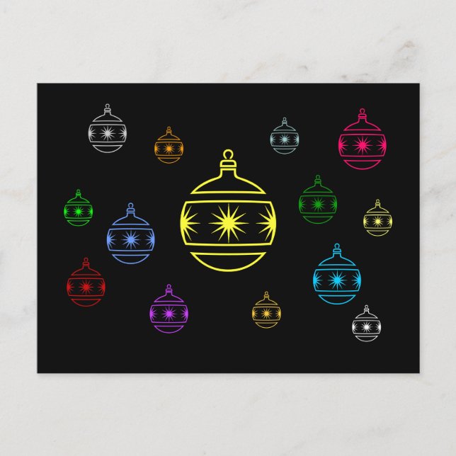 Festividades cartão postal - Ornamentos de Férias (Frente)