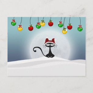 Festividades Cartão postal para gatos de Natal retrato da Vint