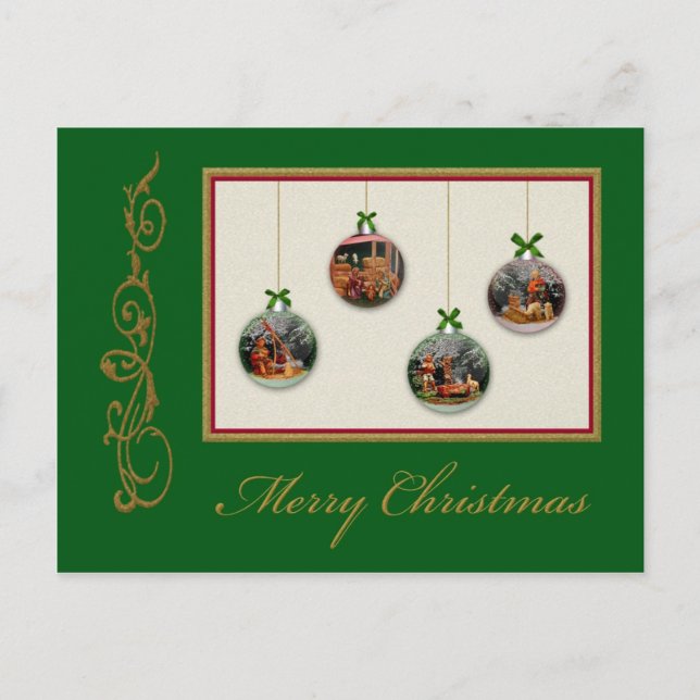 Festividades Cartão postal personalizável das cenas de Natal (Frente)