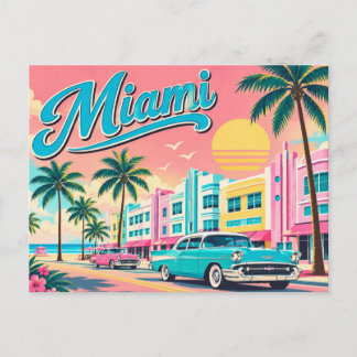 Festividades Cartão Postal Retro de Miami | Vibe Florida Beach 
