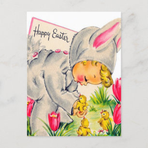 Festividades Cartão postal retro vintage de Páscoa infantil