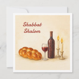 Festividades Cartão Quadrado Personalizado de Shabat Shalom com