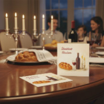 Cartão Quadrado Personalizado de Shabat Shalom com