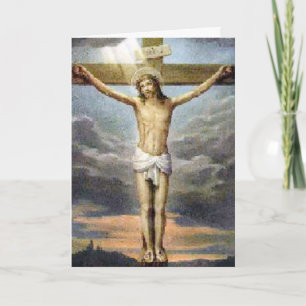Festividades Cartão Religioso de Crucificação páscoa