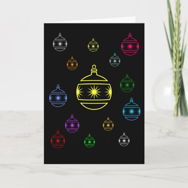 Festividades Cartão - Saudação - Ornamentos de Árvore de Férias (Frente)