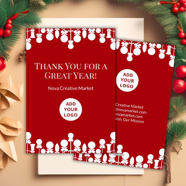 Festividades Cartão simples de feriado corporativo | Nome perso (Criador carregado)