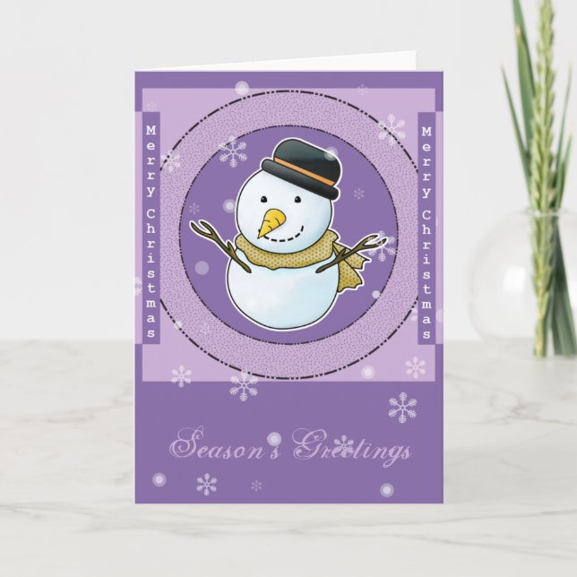 Festividades Cartão Snowman de Natal (Frente)