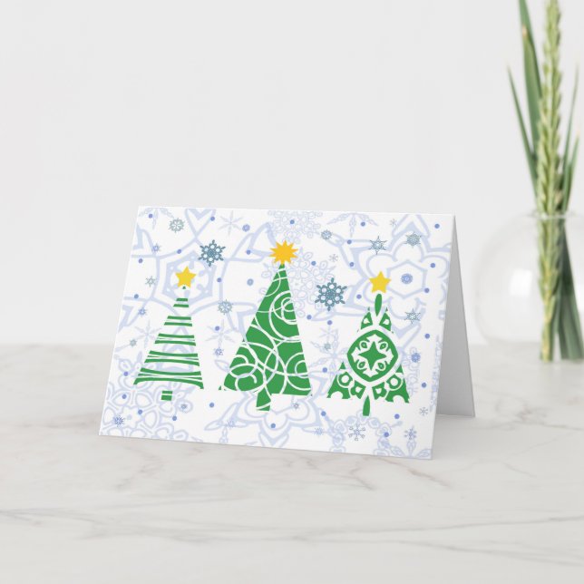 Festividades Cartão Três Árvores de Natal (Frente)