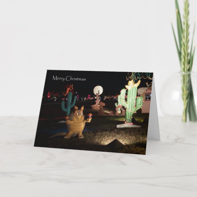 Festividades Cartão único de Natal Ocidental — Armadillo (Frente)