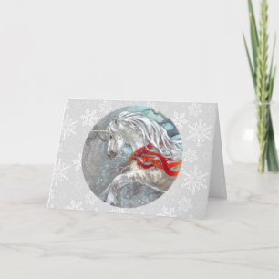 Festividades Cartão - Unicorn de Feriado Decorativo
