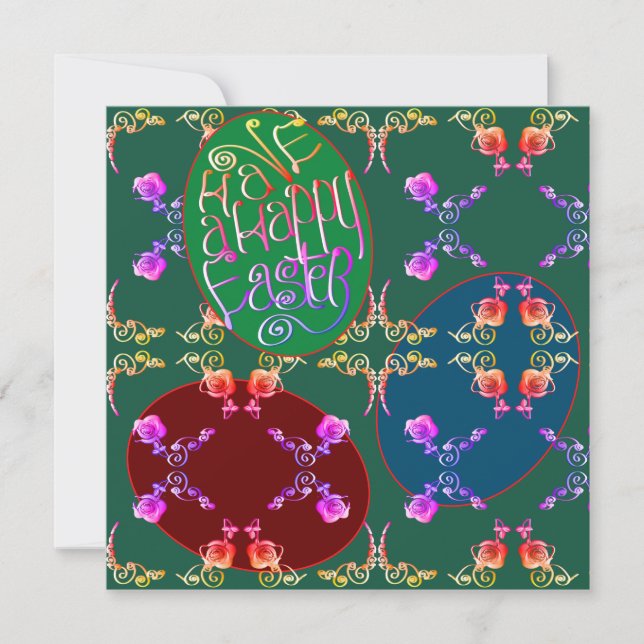 Festividades Cartão verde de Vazio "Felz pascoa" para ovos (Frente)