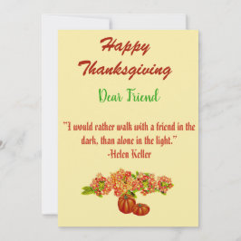 Festividades Cartão Verde Floral de Ação de Graças Pumpkins