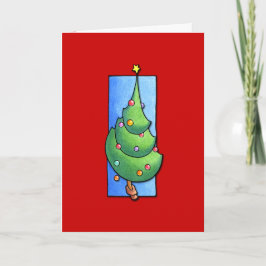 Festividades Cartão vermelho da árvore de Natal