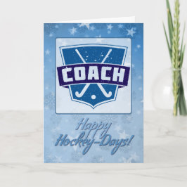 Festividades Cartão Xmas de Feriado de Treinador de Hóquei em C