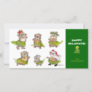 Festividades Cartoon Hula Hamsters Cartão de Natal