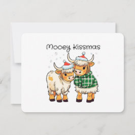 Festividades Cartoon Mooey Kissmas - Cartão de Natal de Vaca