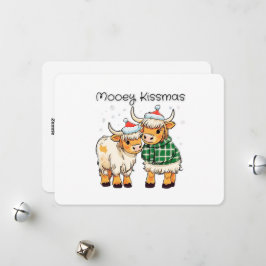 Festividades Cartoon Mooey Kissmas - Cartão de Natal de Vaca