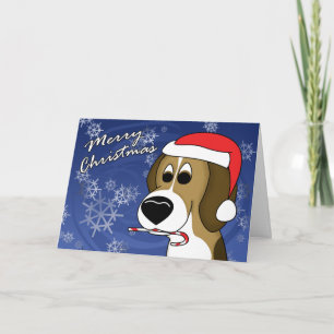 Festividades Cartoon Xmas Beagle Cartão de Natal