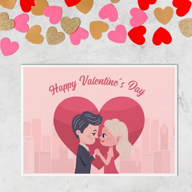 Festividades Casal no Amor - Cartão de Dia de os namorados (Couple in Love - Valentine's Day Card)