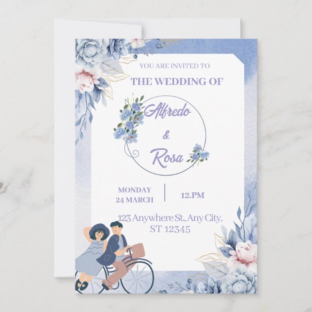 Festividades Casamento de Cartão de Férias Plano (Frente)