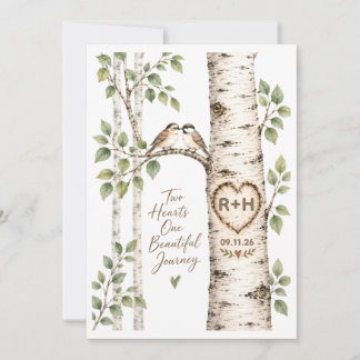 Festividades Casamento Inicials Natureza | Cartão de Casamento